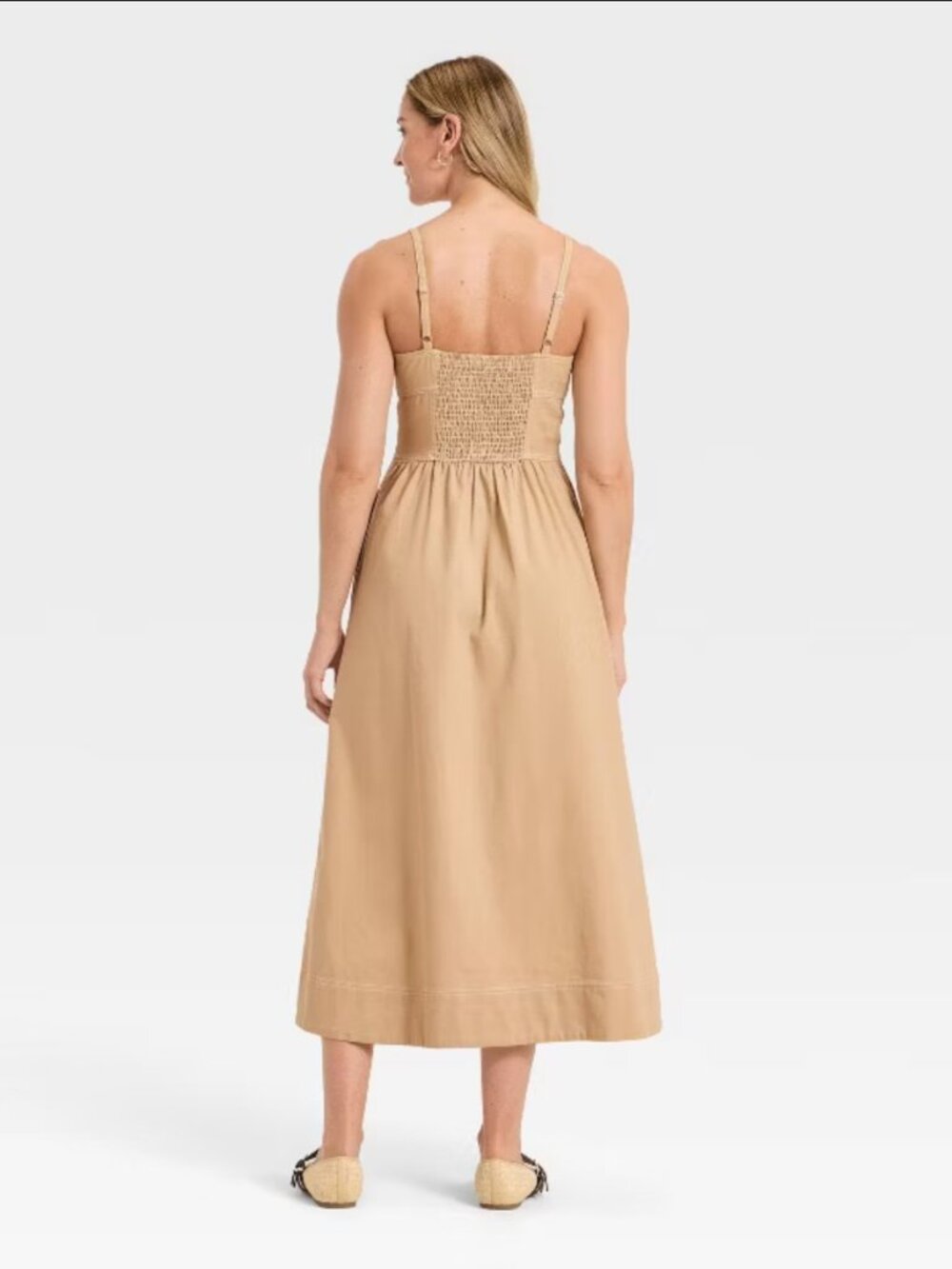 Universal Thread Tan Corset Midi A-Line Dress - Picture 2 of 10